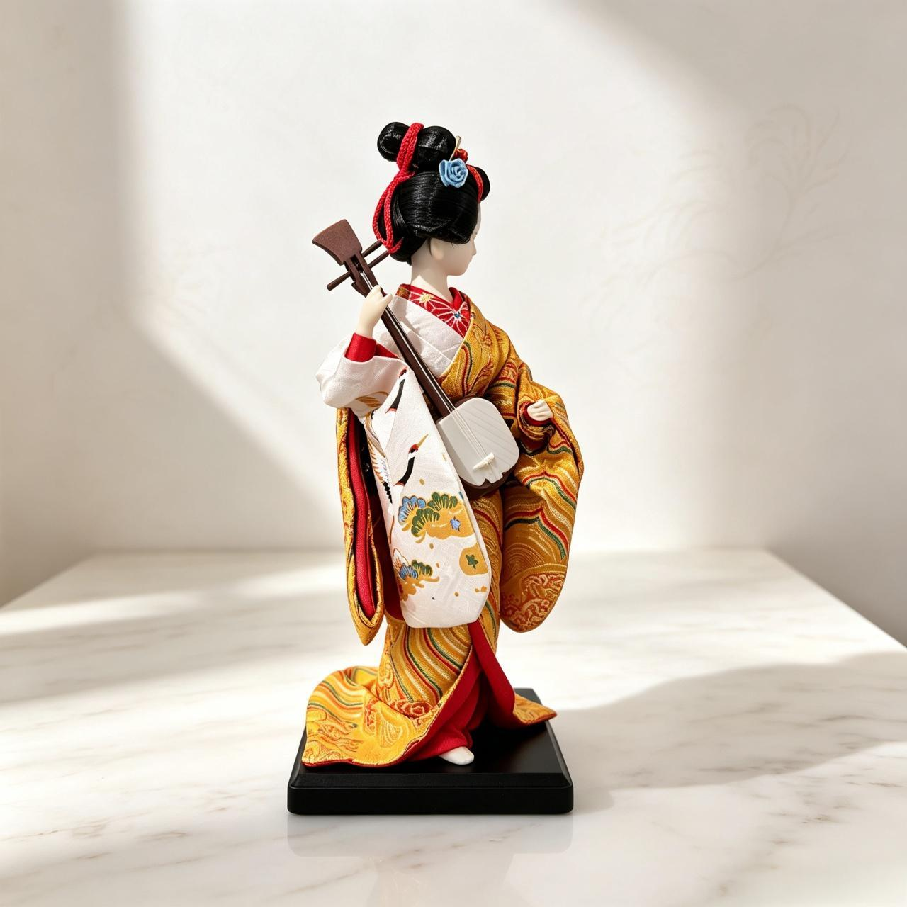 Designer Handcrafted Gold Geisha Doll Living Room Ornament
