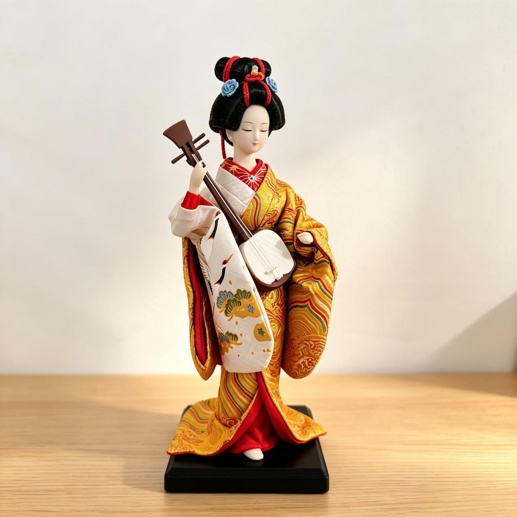 Designer Handcrafted Gold Geisha Doll Living Room Ornament