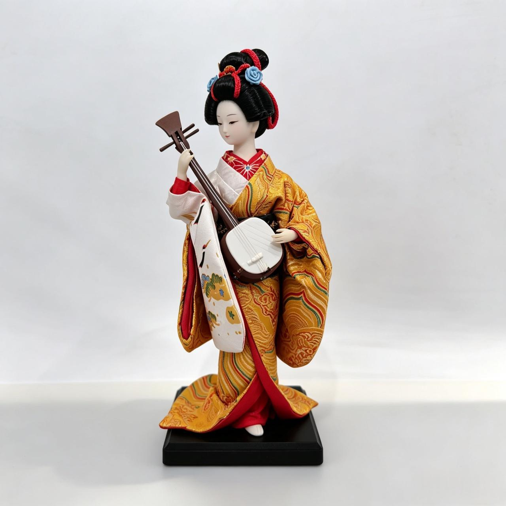 Designer Handcrafted Gold Geisha Doll Living Room Ornament