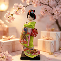 Collectible Handcrafted Flute Maiko Figurine Japanese Style Desktop Decor Holiday Gift