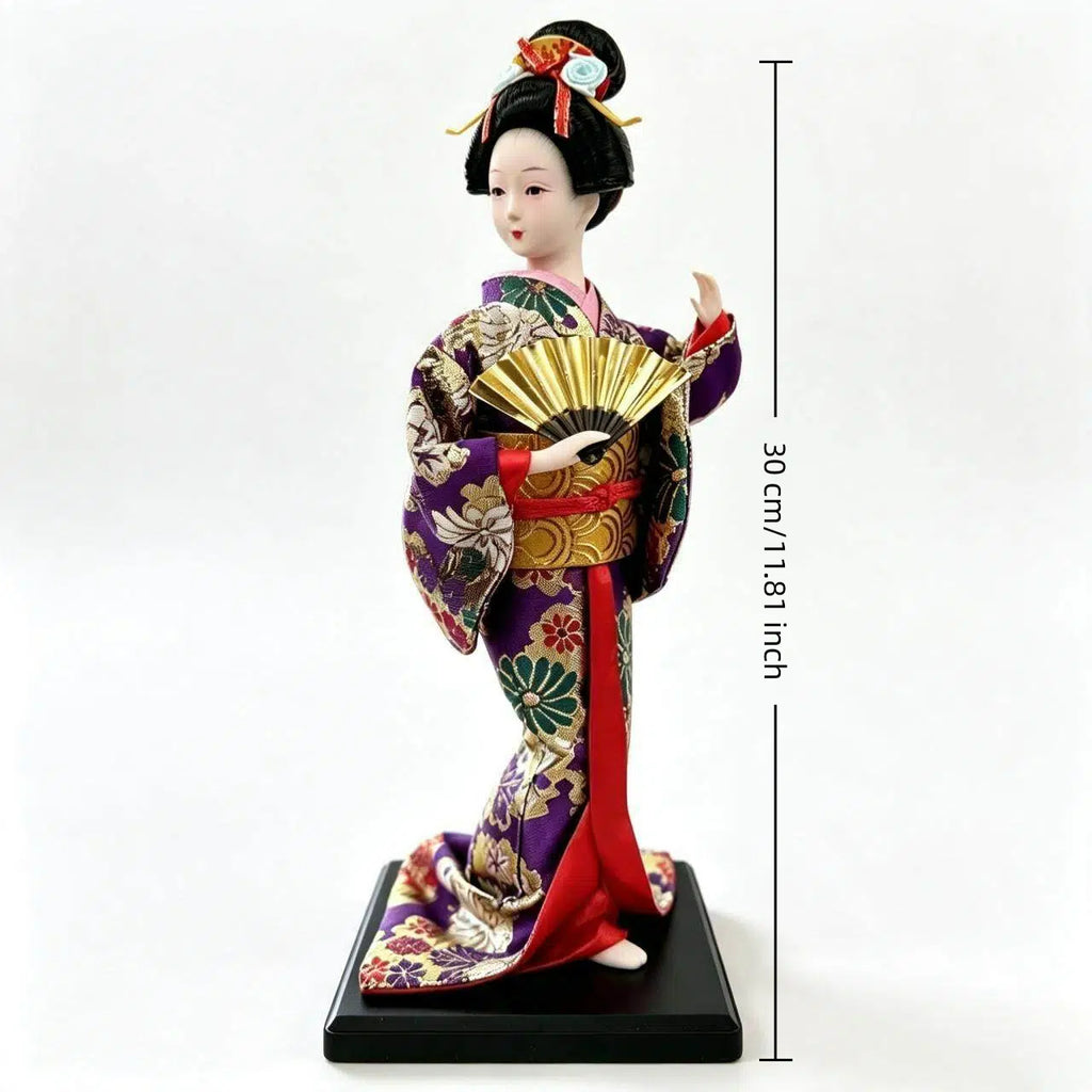 Handmade Japanese Geisha Doll in Silk Kimono
