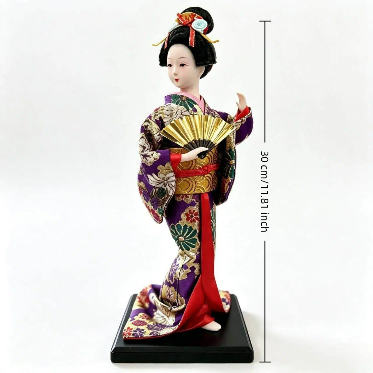 Handmade Japanese Geisha Doll in Silk Kimono